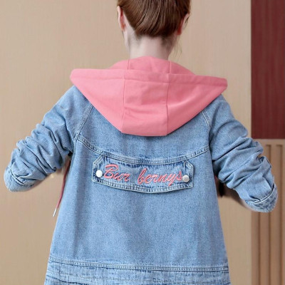 Áo khoác jean nữ Titishop NT100 Nón Hồng