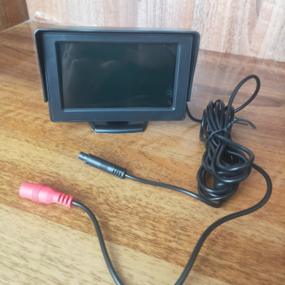 Trọn bộ MÀN HÌNH kèm Camera soi lề ô tô gắn gương cắm tẩu không đấu YOELBAER góc quay rộng không khoan