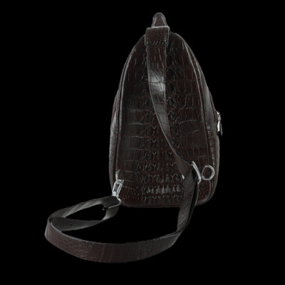 HJ6289-90-91-92 - Túi đeo trước nam da cá sấu Huy Hoàng đầu cá sấu màu đen, nâu đất, vàng bò, nâu đỏ