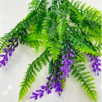 Cụm dương xỉ giả có hoa - Size 27cm - Cây dương sỉ giả, hoa lụa decor trang trí rẻ, bền, đẹp.