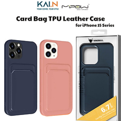 Ốp Lưng Case Bằng Da Kiêm Ví Đựng Thẻ Dành Cho iPhone 15 Pro Max / iPhone 15 Pro, MIPOW CARD BAG TPU LEATHER CASE - HÀNG CHÍNH HÃNG