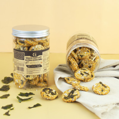 Snack gạo lứt nướng rong biển GUfoods - Giòn rụm, Healthy, Giàu dinh dưỡng, Thuần chay, Eat Clean, Ăn vặt lành mạnh