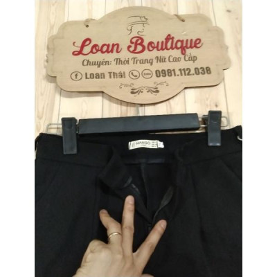 Quần tây dáng Baggy MANGO  kèm đai chất đẹp_Quần công sở nữ