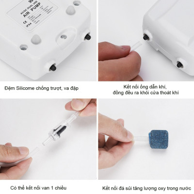 Máy sủi oxy tích điện Jebo 9950 2 vòi cao cấp, trữ điện 16- 24H, siêu bền, tiết kiệm điện.BH uy tín