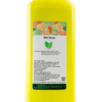 Siro Bạc Hà Maulin (MauLin Mint Syrup) chai 2,5kg - Nguyên liệu pha chế trà sữa hương thơm hảo hạng