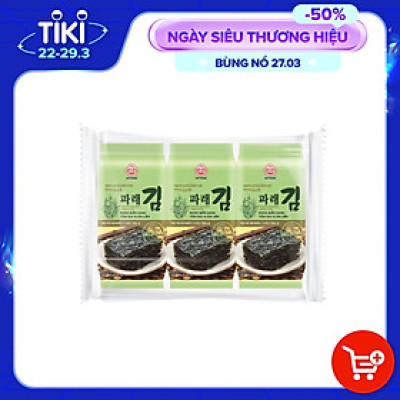 Rong biển xanh tẩm gia vị ăn liền Ottogi túi 4g x 3 gói