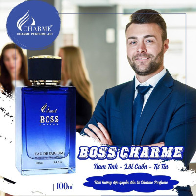 Nước hoa nam cao cấp, Charme Boss, nước hoa phương đông, hương thơm mạnh mẽ, lưu hương lâu, dành cho nam, 100ml