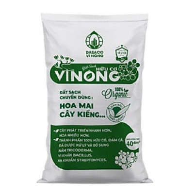 Đất hữu cơ Vì Nông hoa mai và cây kiểng, bổ sung đạm cá, đất sạch trồng cây, đất trồng cây