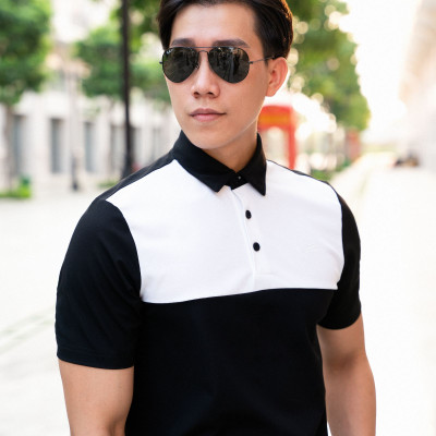 Áo Polo Nam Thể Thao Cổ Sơ Mi ALLPUR CoolMax Siêu Mát - Ngăn mùi - Màu Đen Phối Trắng