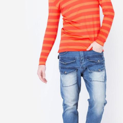 Áo thun nam dài tay kẻ cam aligro ALGAPD008