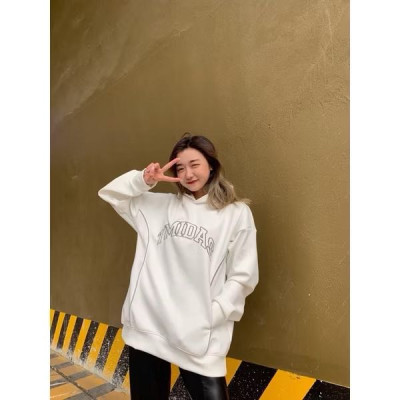 Áo Hoodie da lộn phản quang sành điệu dáng oversize cho nam nữ