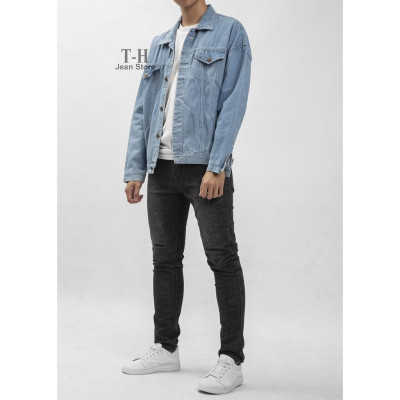 Quần Jean Nam TH Store Bò Kaki Siêu Co Dãn Nhiều Màu Xanh và Đen