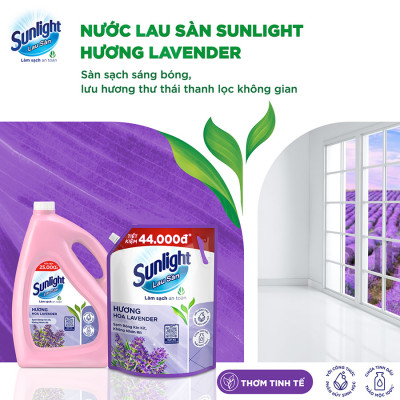 Nước Lau Sàn Sunlight Tinh Dầu Thảo Mộc Hương Lavender Túi 3.6KG