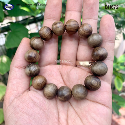 Vòng tay gỗ Thuỷ Tùng Thơm nức (BH672) Đắc Tài – Đắc Lộc – Đắc Bình An - May Mắn/ Vân gỗ đẹp - Bracelet of HAHANCO