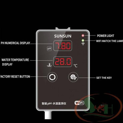 Bộ đo online Sunsun pH Wifi Monitor theo dõi pH nhiệt độ bể cá tép