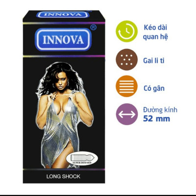[24 cái] Bộ 2 hộp bao cao su Innova Đen - Kéo dài thời gian | Hộp 12 cái