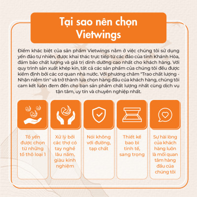 Yến sào đảo Vietwings rút lông nguyên tổ cao cấp 100g