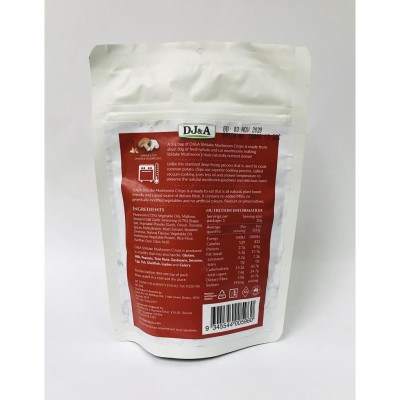 Nấm hương sấy giòn vị tỏi ớt DJ&A 65g - thuần chay, vegan - Skitake mushroom crisps smoked chilli & garlic