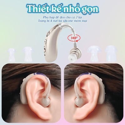 Máy trợ thính không dây pin sạc Axon A-360 - Kết nối Bluetooth, có bộ lọc tiếng ồn, tặng kèm hộp đựng máy