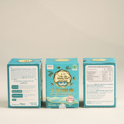 Tổ Yến Chưng Sẵn Ăn Kiêng Yến Sào Hoàng Kim (Không Đường) - Vị Ngọt Từ Cỏ Ngọt Tự Nhiên - OCOP 4 Sao (Hộp 1 Hũ x 70ml)