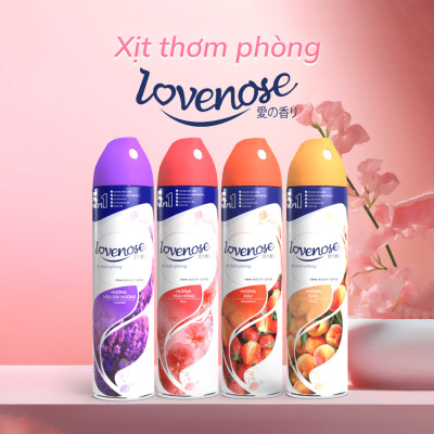 Xịt thơm phòng Lovenose, nước hoa xịt phòng hương thơm tự nhiên dễ chịu lưu hương lâu dài 320ml