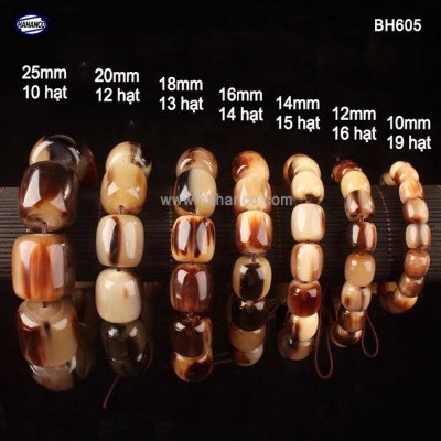 Vòng tay đốt trúc bằng sừng bò Châu Phi (Đủ Size & Màu) BH605 - Phú quý và trường tồn - con người quân tử