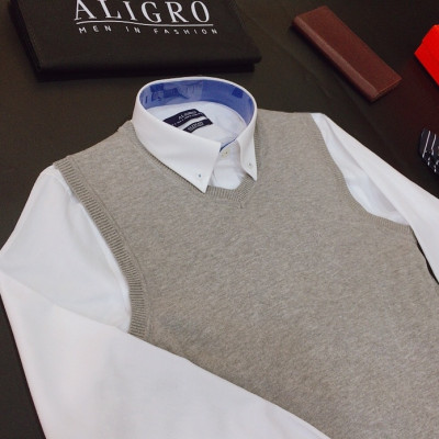 ÁO LEN GILE NAM ALIGRO - XÁM NHẠT