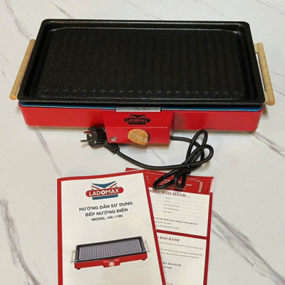 Bếp nướng điện 2 vỉ 1500W Ladomax HA-1186 có vỉ nướng và khay nướng rời để nướng được nhiều loại thức ăn hơn-Hàng chính hãng