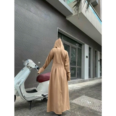 Áo khoác chống nắng nữ toàn thân 2 lớp cao cấp mũ trùm đầu tay xỏ ngón UPF50+ Size XL 53-66kg Vải Umi Cotton Co Dãn 4 Chiều Dày Dặn Làm Mát | Thời Trang | Đa Dụng