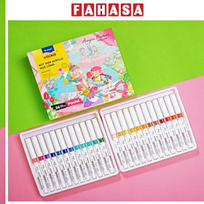 Hộp 24 Bút Sơn Acrylic Màu Pastel - Mực Lỏng - Colokit ACM-C015