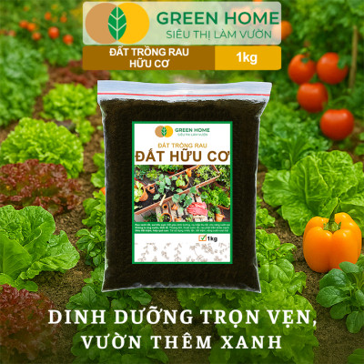 Đất Trồng Rau GreeHome, Sfarm, Bao 20dm3 (10kg), Hữu Cơ, Trộn Sẵn, Đầy Đủ Dinh Dưỡng Cho Rau, Củ