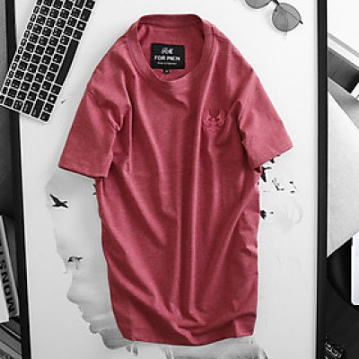 Áo Thun Cổ Tròn Thời Trang Nam Thêu Ngực Lịch Lãm - LZPS003