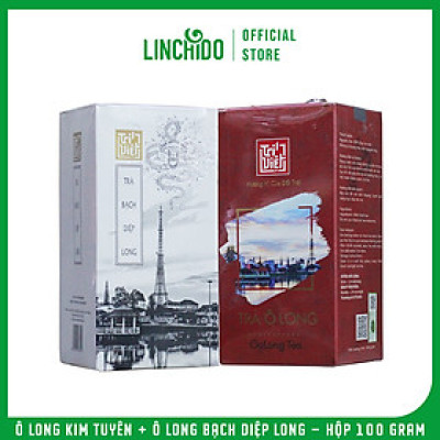 Combo 2 Hộp Trà Ô Long Kim Tuyên Và Ô Long Bạch Diệp Long - Hộp 100Gram