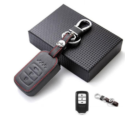 Bao Da Chìa Khóa Dành Cho Xe Honda Civic, Honda City (Da Thật) Logo 3D