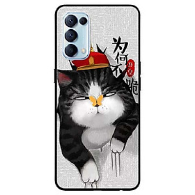 Ốp lưng dành cho Oppo Reno 5 mẫu Mèo Nón Đỏ