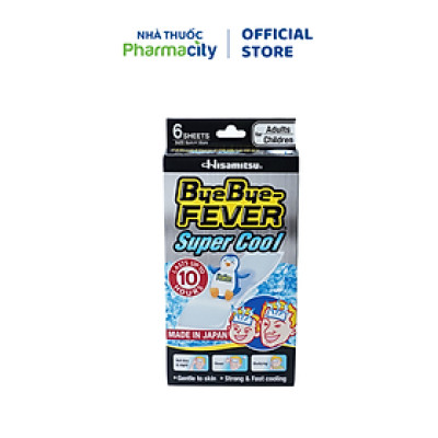 Miếng dán hạ sốt Bye Bye Fever Super Cool (Hộp 6 miếng)