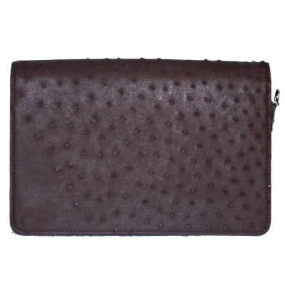 Túi cầm tay nữ Huy Hoàng da đà điểu màu nâu đất HC6452