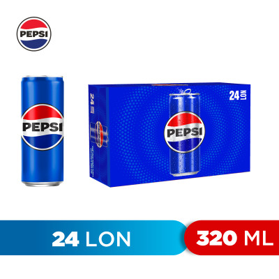 Thùng 24 Lon Nước Ngọt Có Gaz Pepsi lon xanh (320ml/lon)