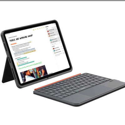 Case bao da bàn phím bluetooth V5.3 tích hợp trackpad / touchpad hiệu WIWU WK005 cho iPad Pro 11 M2 M3 M4 Pro 11 2020/21/22 Air 4/5/6/7 M2 M3 - Bàn phím từ tính nam châm tháo rời, tích hợp giá đỡ - Hàng nhập khẩu