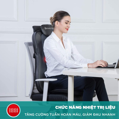 Đệm, Ghế Massage Cao Cấp KingTech KC-500s - Máy Mát Xa Lưng Chế Độ 3D Chuyên Sâu, Kết Hợp Tính Năng Nhiệt Hồng Ngoại - Hàng Chính Hãng