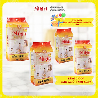 MUA 2 TẶNG 2 - Bộ 4 gói Bún gạo tươi Mikiri sấy khô 400g sợi lớn sợi nhỏ - Bún khô Mikiri cao cấp nguyên liệu nấu ăn