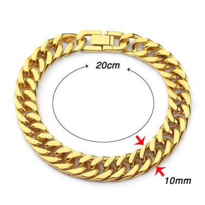 Lắc tay nam lặc đôi titan cao cấp khóa bộ inox thép không gỉ trangsucpt cỡ 10mm mạ vàng PTLTNA16