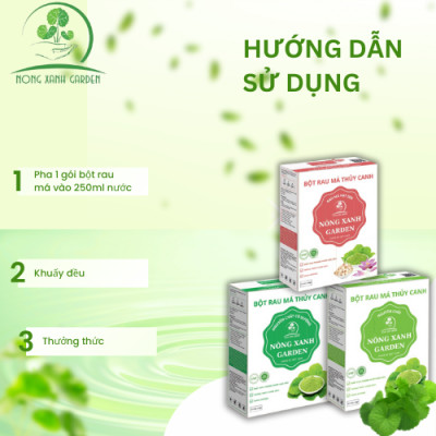 Nông Xanh Garden Combo 3 Hộp Bột Rau Má Thủy Canh Nguyên Chất + Có Đường + Hạt Sen Hộp 15 gói hòa tan uống liền, mát gan, thanh nhiệt, làm đẹp da