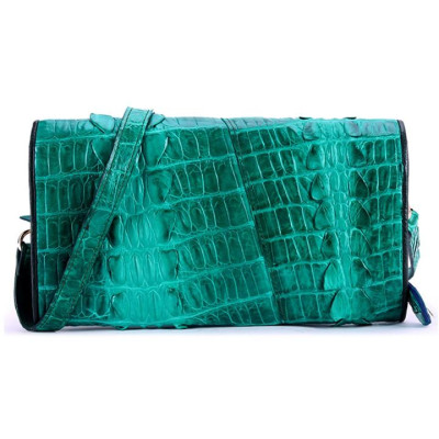 Túi đeo nữ da cá sấu Huy Hoàng 2 gai màu xanh lá HC6275
