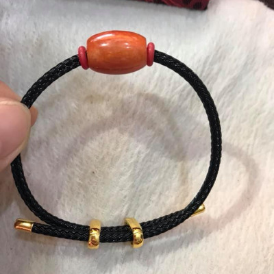 VÒNG TAY LU THỐNG KIỂU ĐÁ CẨM THẠCH CAM ĐỎ DÂY ĐEN MỚI ĐẸP KHÓA RÚT MAY MẮN TÀI LỘC XINH XẮN  TAY NỮ MỆNH HỎA MỆNH THỔ TAY NHỎ LỚN ĐEO VỪA HẾT Ạ  VÒNG FREE SIZE CHỈNH SỬA THEO TAY TÙY Ý Ạ