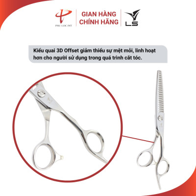 Kéo tỉa tóc VLS T3520 quai offset vênh đỡ ngón cố định