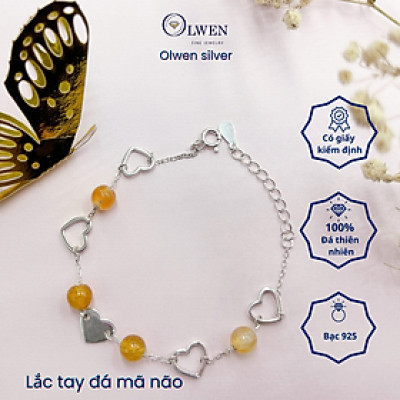 Lắc Tay Bạc Nữ S925 Gắn Đá Mã Não BAC_B03