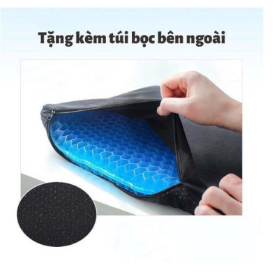 Đệm Ngồi 3D Silicon 2 Lớp Tổ Ong Lót Ghế Thoáng Khí Chống Đau Mỏi Lưng miDoctor