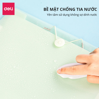 Cặp Túi Đựng Tài Liệu A4 Deli File Đựng Tài Liệu Hồ Sơ 8 Ngăn Túi Hồ Sơ Văn Phòng File Lưu Trữ Đa Năng Màu Hồng Pastel, Bìa Cứng Công Nghệ Mới Đẹp Long Lanh - Bột mịn lấp lánh