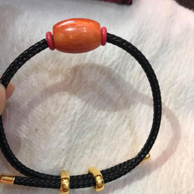 VÒNG TAY LU THỐNG KIỂU ĐÁ CẨM THẠCH CAM ĐỎ DÂY ĐEN MỚI ĐẸP KHÓA RÚT MAY MẮN TÀI LỘC XINH XẮN  TAY NỮ MỆNH HỎA MỆNH THỔ TAY NHỎ LỚN ĐEO VỪA HẾT Ạ  VÒNG FREE SIZE CHỈNH SỬA THEO TAY TÙY Ý Ạ